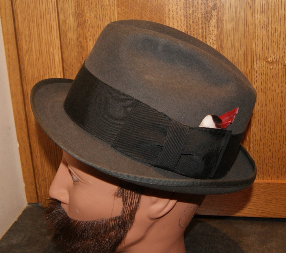 Vintage 1940s 1950s Royal Stetson Fedora Hat Dark Gray 7 With Original Box RARE!
